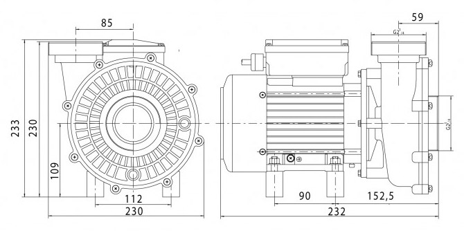 Côtes et dimensions pompe PHT10