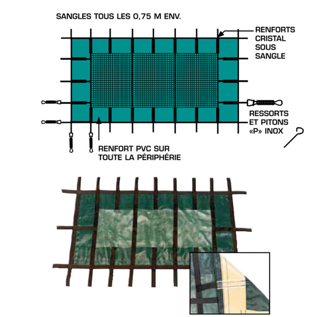 Couverture filtrante hivernage et sécurité piscine Mégeve Safe La Coopérative des Pisciniers