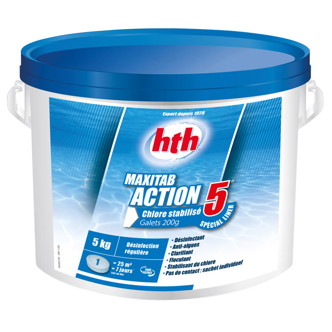 MAXITAB 200g Action 5 Spéc. Liner hth La Coopérative des Pisciniers