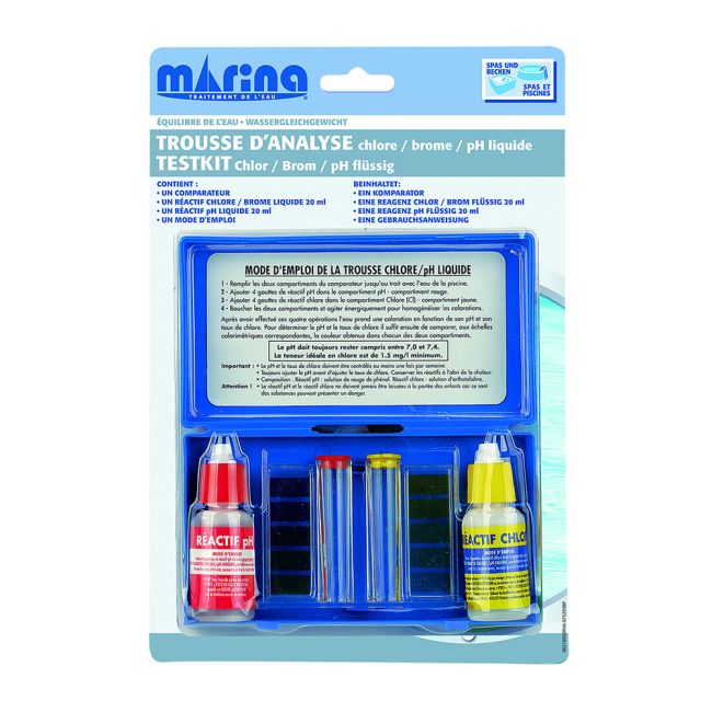 Marina® TROUSSE D'ANALYSE Chlore / Brome / pH Liquide