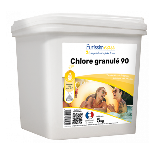 Chlore choc granulés 90 La Coopérative des Pisciniers