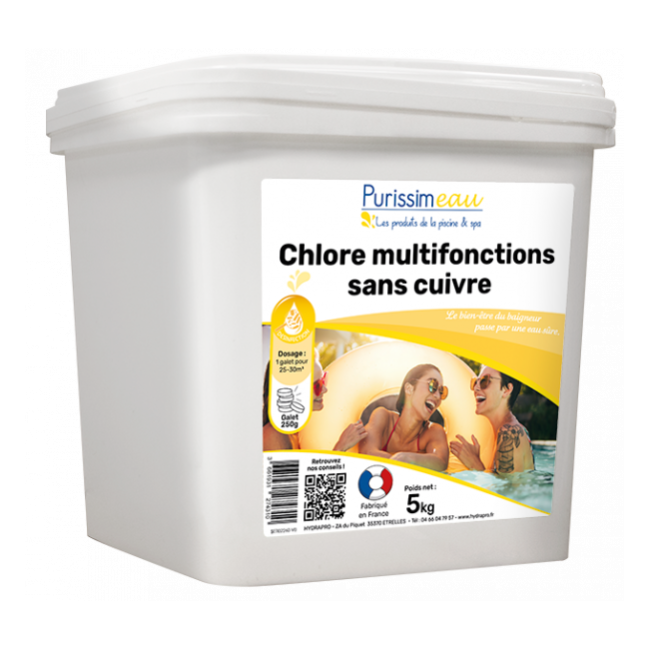Chlore - Chlore multifonction sans cuivreHydrapro La Coopérative des Pisciniers