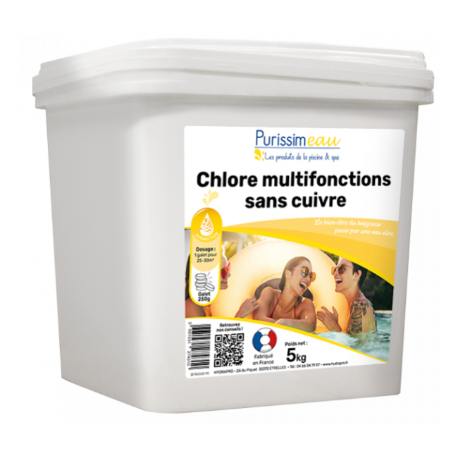 Chlore multifonction sans cuivre